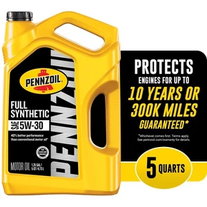 Pennzoil Full Synthetic 5W-30 Motor Oil, 5 Quart - Picture 1 of 7