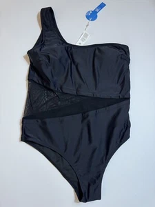 Cupshe Women One Piece One Shoulder Swimsuit Tummy Control Bathing Suit Mesh M - Picture 1 of 3