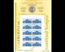 FRG, Numisblatt 6/2003, Gottfried Semper - 6/2003
