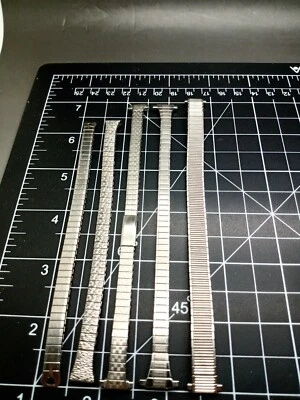 Lote de 5 nuevas correas de reloj de pulsera Speidel blancas de acero inoxidable Twist-O-Flex para mujer Foto 1 de 4