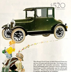 Ford Steel Coupe Channel Green 1926 Advertisement Lithograph Automobilia DWCC1 - Picture 1 of 2