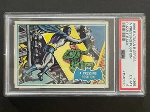 1966 Topps Batman Blue Bat A Pressing Position Puzzle Back #36B PSA 6 (CARDKAST) - Bild 1 von 2
