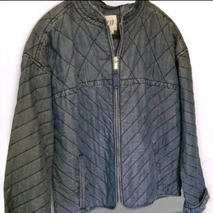 Cappotto giacca leggero Gap morbido trapuntato blu denim sbiadito donna taglia XS - Foto 1 di 5