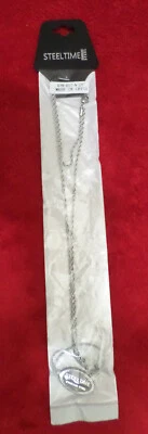 Collar de cadena de cuerda de acero inoxidable Steel Time 24" nuevo con etiquetas Foto 1 de 4
