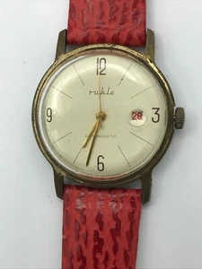 Armbanduhr RUHLA Antimagnetic-Datum-Handaufzug-Ø35mm-LÄUFT! DAU/HAU-Vintage - Bild 1 von 6