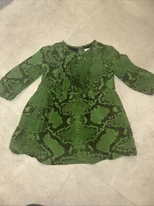 Burberry girls snakeskin print green silk dress 18m 12-18m STUNNING Genuine - Picture 1 of 10