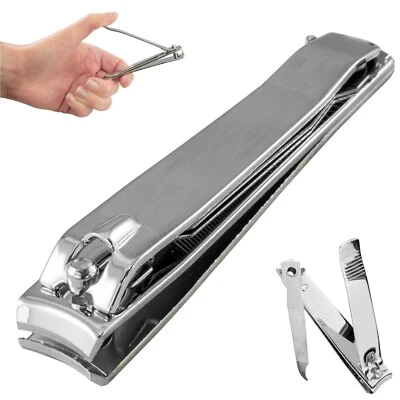 PEBBLE ELEVEN Large Professional Heavy Duty Steel Toe Nail Clippers Cutter Trimmer WITH FILE