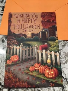 Wishing You A Happy Halloween Friend Sister 5,5""X8"" Lg. Tarjeta de felicitación Hallmark - Imagen 1 de 6