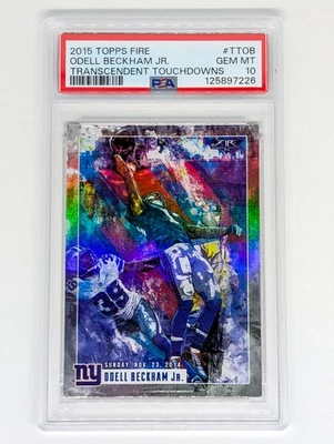 2015 Topps Fire Transcendent Touchdowns #OB Odell Beckham Jr. PSA 10 'The Catch' - Image 1 of 2