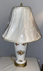 Royal Albert Old Country Roses 22” Porcelain Table Lamp With Shade NEW - Picture 1 of 8
