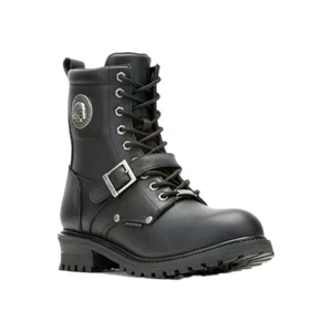 Harley Davidson Men's Faded Glory Skull WP Motorcycle Boots Black D96299 Size 11 - Picture 1 of 4
