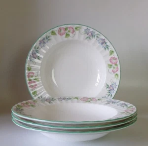 FOUR ROYAL WORCESTER ENGLISH GARDEN SOUP DESERT BOWLS 205mm   - GOOD CONDITION - Picture 1 of 2