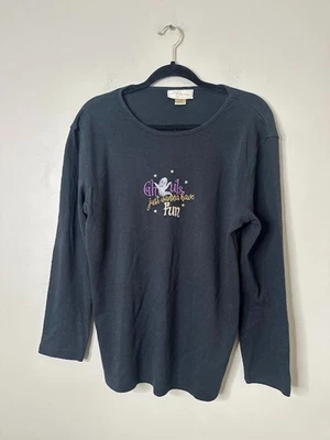 Sudadera Top Vintage MC Sportswear Para Mujer 1X Halloween Ghoul Ghost Negra Foto 1 de 4