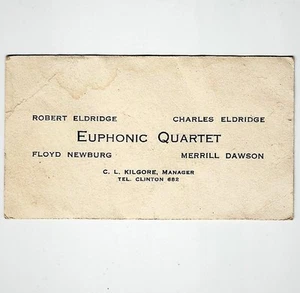 Vintage Musiker Visitenkarte Euphonisches Quartett Eldridge Newburg Dawson Kilgore - Bild 1 von 2