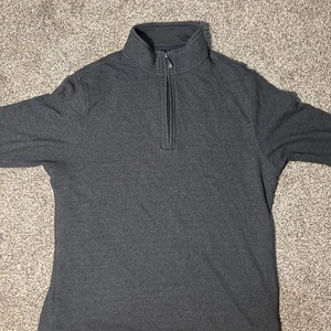 Van Huesen graues Sweatshirt mit Viertelreißverschluss für Herren Small " - Bild 1 von 1