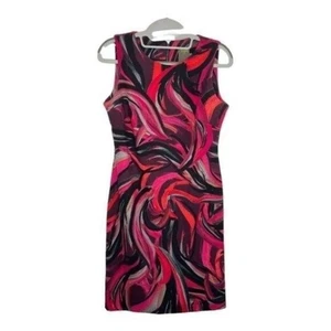 Taylor Womens Dress Size 2 Multicolored Sleeveless Scoop Neckline Career Sheath - Picture 1 of 15