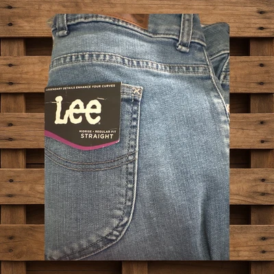 Lee tiro medio calce regular pierna recta talla 24W azul lavado medio nuevo Foto 1 de 2