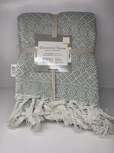 Überwurf Dekodecke geometrisches Design 50x60 gewebt 100% Baumwolle  - Bild 1 von 2