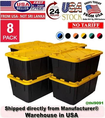 Greenmade 27 Gallon Storage Bin, 8-pack, Heavy Duty, Lids, NEW FreeShipping!🚚🚚 - Image 1 of 4