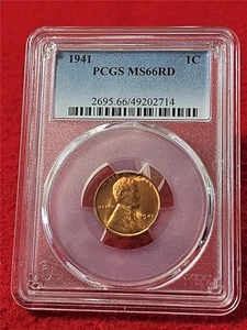 1941 LINCOLN WHEAT BACK CENT PCGS MS 66RD                              #MF-T6150 - Picture 1 of 2