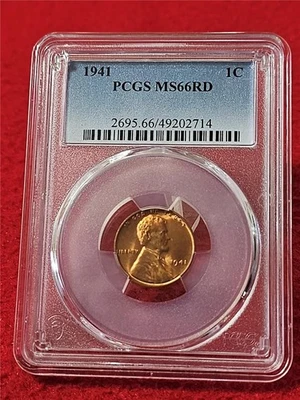 1941 LINCOLN WHEAT BACK CENT PCGS MS 66RD                              #MF-T6150 - Image 1 of 2