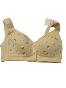 Nuevo con etiquetas Sujetador Margarita Acolchado Cierre Frontal Sin Alambres Talla S Amarillo Floral Nuevo con Etiquetas - Imagen 1 de 4