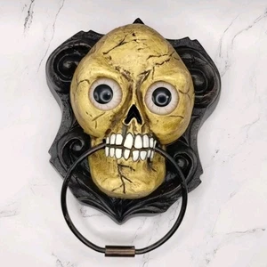 Halloween Skull Door Knocker Haunted House Prop Lights Sound Movement SEE VIDEO - Picture 1 of 10