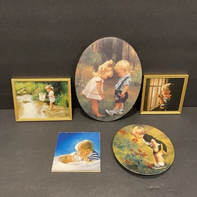 Lote de 5 Mini Impresión Vintage Donald Zolan Arte Enmarcado y Platos Decoración Infantil  Foto 1 de 4