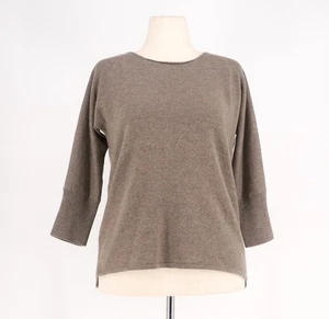 COMPTOIR DES COTONNIERS 100% Cashmere 3/4 Sleeve Sweater Taupe Size L - Picture 1 of 7