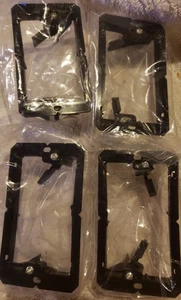 Low Voltage 1-Gang Mounting Bracket 4-Pack for Wall Plate, Cables, Black - Picture 1 of 3