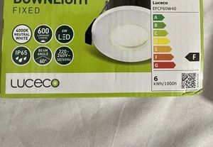 Luceco FType Compact Fixed Dimmable 6W Fire Rated IP65 LED Downlight White - Picture 1 of 2