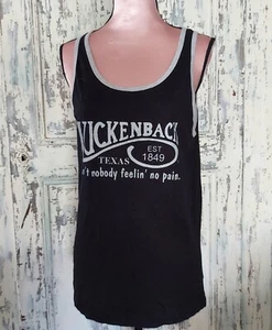 Luckenbach Texas Ain't Nobody Feelin No Pain Black Tank Top Piping S Womens - Picture 1 of 7