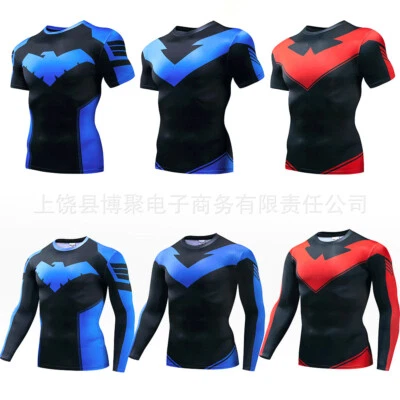 Titans The Batman Nightwing Robin 3D T-Shirts Superhero Sports Fitness Top Tee - Image 1 of 4