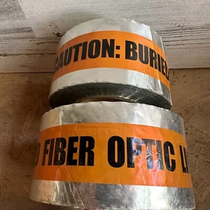 2 - Orange Detectable Underground Tape Caution Line Below Fiber Optic 2"x1000' - Picture 1 of 5