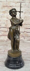 Firmado St John The Baptist Como Un Niño Reparto Bronce Escultura Estatua Figura