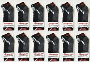 12 PAIRS Men's BLACK Snap-On Ankle Socks LARGE *FREE SHIPPING* MADE IN USA *NEW* - Picture 1 of 5