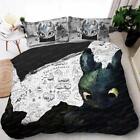 Glorious Night Fury White Toothless Movie Poster Quilt Duvet Cover Set Soft