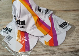 Lot of 4 Cycling Hat Santini Cyclist Hat Short Bill Ironman world championships - Picture 1 of 7