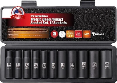 Dados De Impacto Juego De Llaves De Vaso De Impacto Profundo De 1/2" con Etuche - Image 1 of 4