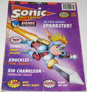 1995 SONIC THE COMIC FLEETWAY ISSUE 55 KID CHAMELEON, SPARKSTER CHAOTIX STC SEGA - Picture 1 of 8