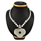 Handmade Indian Jewelry 925 Solid Sterling Silver Cluster Tribal Necklace D1