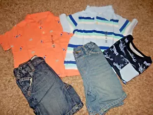 7L Set of 5 NWT 18-24M The Children's Place Polo Shirts & Denim Jeans Shorts - Picture 1 of 10