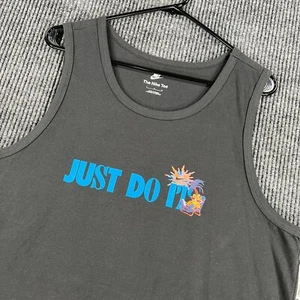 Nike Tank Top Shirt Mens Large Black Gray Sleeveless Just Do It Casual New - Picture 1 of 9