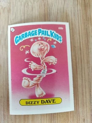 Topps UK Garbage Pail Kids 1986 Series 2 OS2 Sticker Dizzy Dave 68b - Image 1 of 2