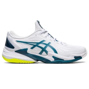 Asics Court FF 3 - TAGLIA 9 - 1041A370-101 Bianco Grigio Blu Teal Hard Court HC - Foto 1 di 7