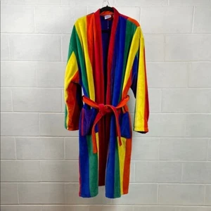 Cabana Club Key West Unisex Rainbow Striped Robe X-LARGE Luxury Cotton Portugal - Picture 1 of 8