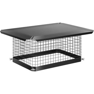 9x13 Inch Chimney Cap Square Chimney Cover Galvanized Steel Fireplace Flue Lid - Picture 1 of 8