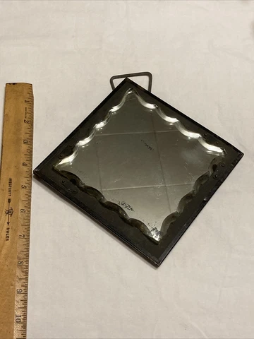 Victorian Courting Mirror, 19th century, heavy glass Cover