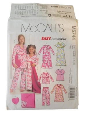 McCall's Pattern Kids Pajamas M5744 PILLOW & REVERSIBLE BLANKET Child 3-6 - Image 1 of 2