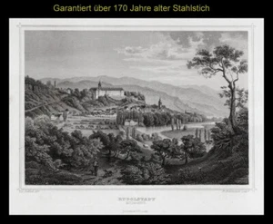Rudolstadt. Mittagsseite. Originaler Stahlstich, Hablitscheck um 1860 - Picture 1 of 1